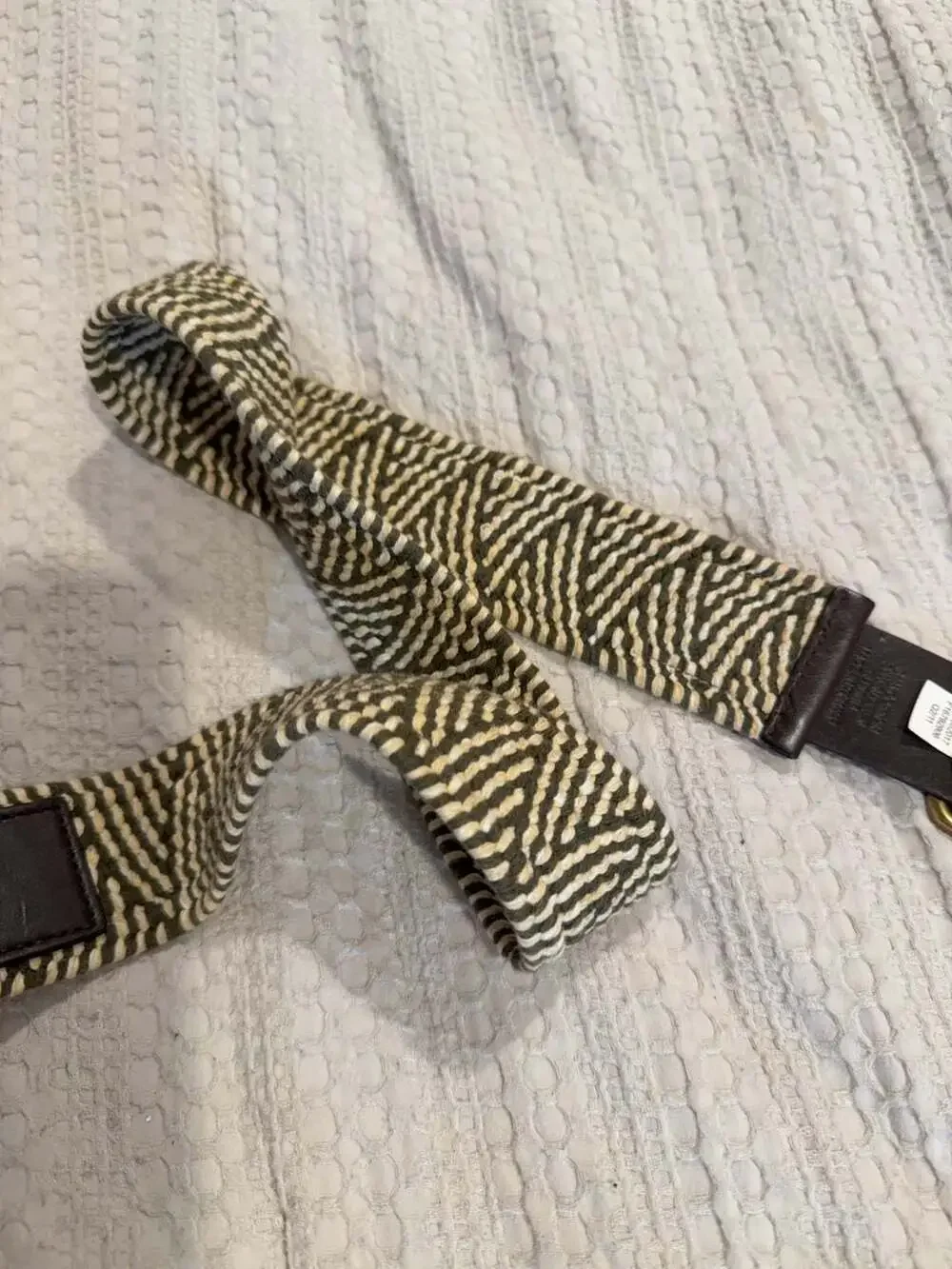 Target Woven Cotton Blend Belt with Faux Leather Trim